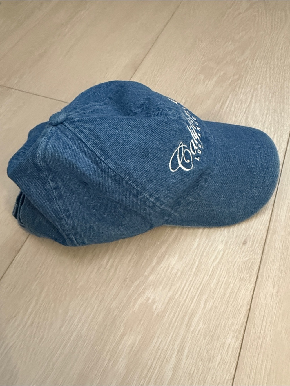 H&M Denim Baseball Cap in Blue with 'California Los Angeles' Embroidery - Picture 9 of 10